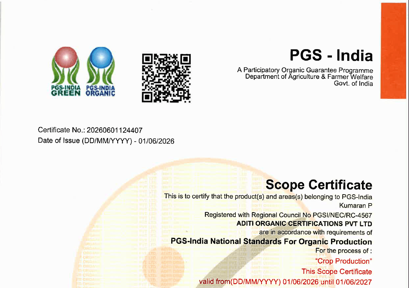 PGS India Organic
